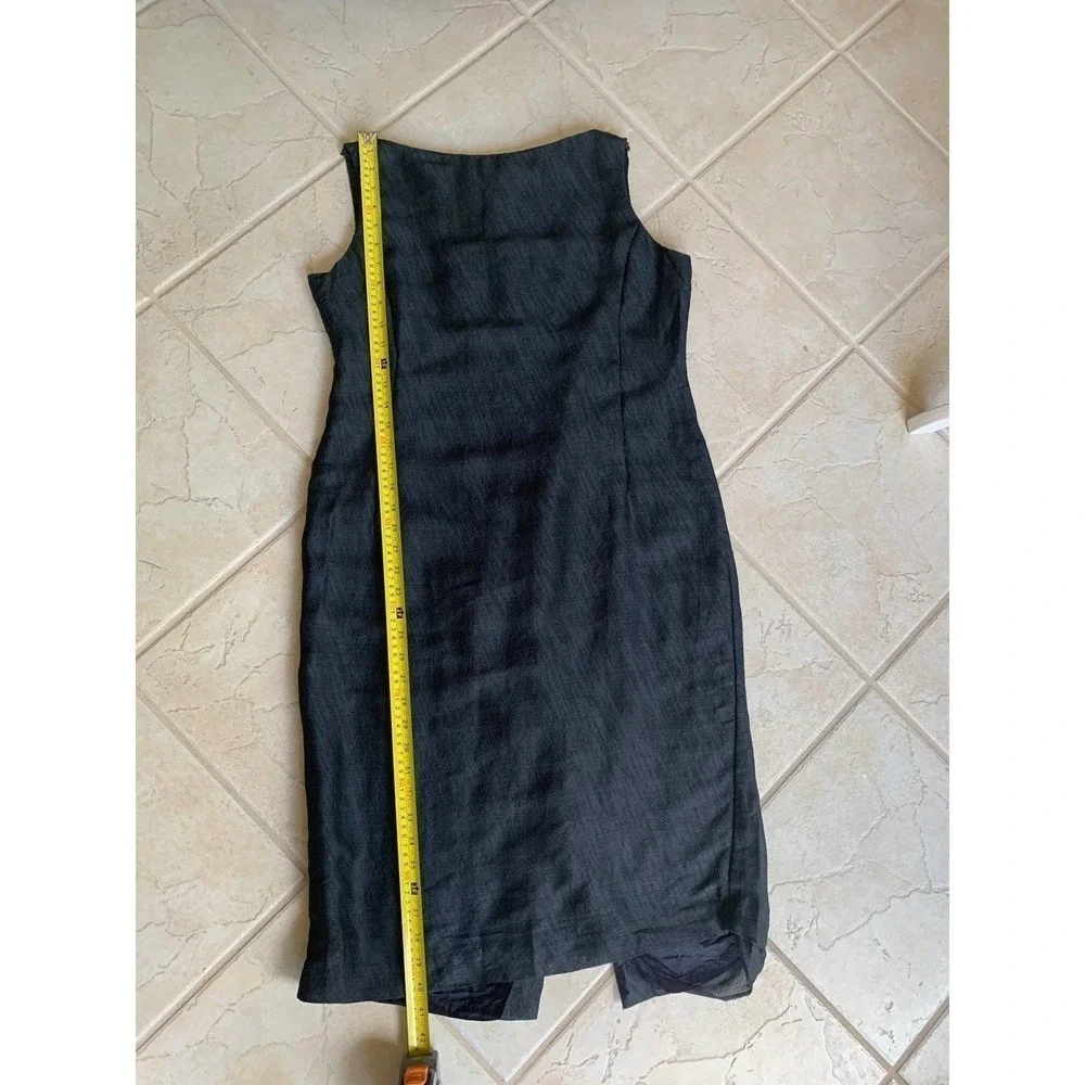 Emanuel Unargo Wool Blend Black Shift Dress Size 14 Petite